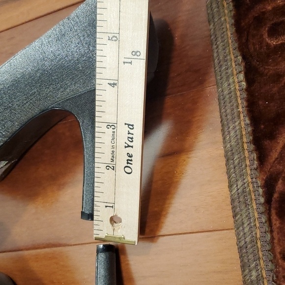 NINA Gray Peep Toe Platform Pumps Heels Shoes Women's 8.5 M - Picture 10 of 16